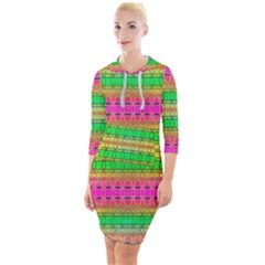 Peace And Love Quarter Sleeve Hood Bodycon Dress by Thespacecampers