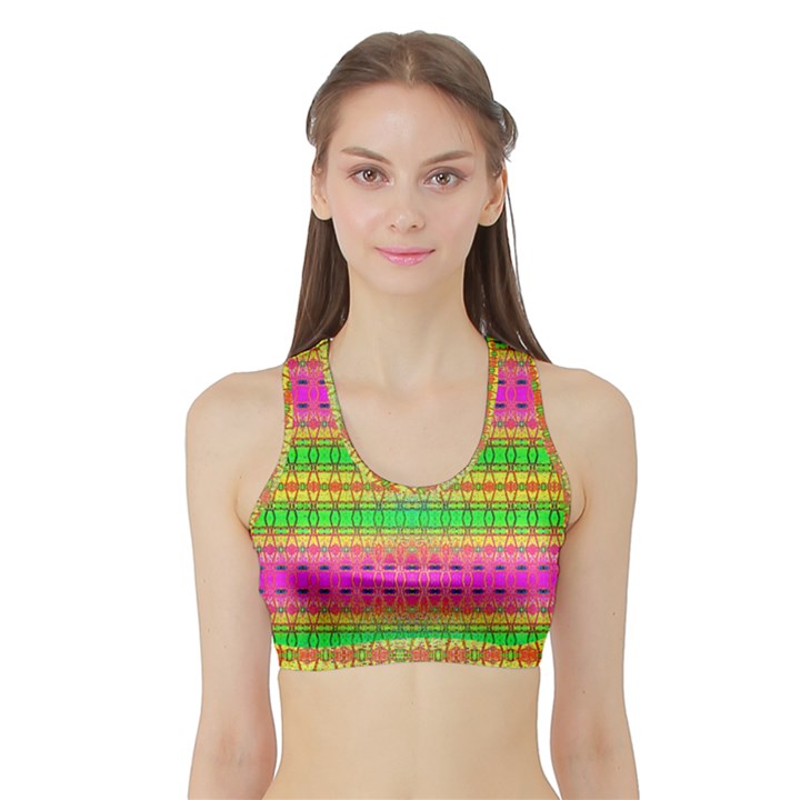 Peace And Love Sports Bra with Border