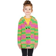 Peace And Love Kids  Double Breasted Button Coat by Thespacecampers