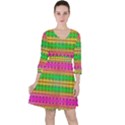 Peace And Love Quarter Sleeve Ruffle Waist Dress View1