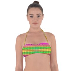 Peace And Love Halter Bandeau Bikini Top by Thespacecampers