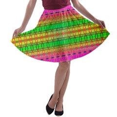 Peace And Love A-line Skater Skirt by Thespacecampers