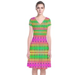 Peace And Love Short Sleeve Front Wrap Dress by Thespacecampers