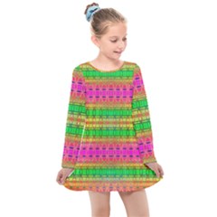 Peace And Love Kids  Long Sleeve Dress by Thespacecampers