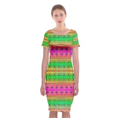 Peace And Love Classic Short Sleeve Midi Dress by Thespacecampers