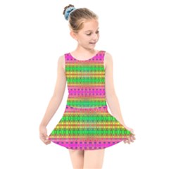 Peace And Love Kids  Skater Dress Swimsuit by Thespacecampers