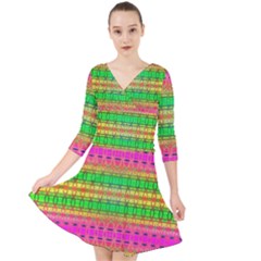 Peace And Love Quarter Sleeve Front Wrap Dress by Thespacecampers