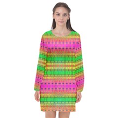 Peace And Love Long Sleeve Chiffon Shift Dress  by Thespacecampers