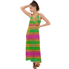 Peace And Love V-neck Chiffon Maxi Dress by Thespacecampers