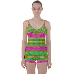 Peace And Love Tie Front Two Piece Tankini by Thespacecampers