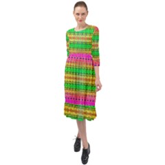 Peace And Love Ruffle End Midi Chiffon Dress by Thespacecampers