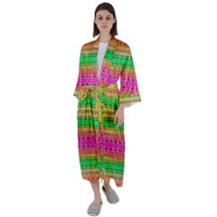 Peace And Love Maxi Satin Kimono by Thespacecampers