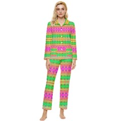 Peace And Love Womens  Long Sleeve Velvet Pocket Pajamas Set by Thespacecampers