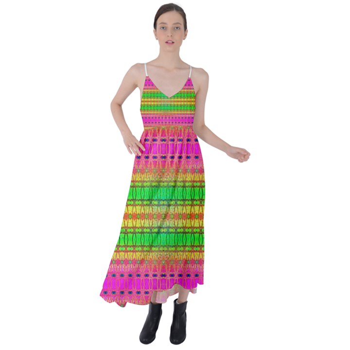 Peace And Love Tie Back Maxi Dress