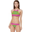 Peace And Love Banded Triangle Bikini Set View1