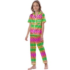 Peace And Love Kids  Satin Short Sleeve Pajamas Set by Thespacecampers