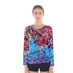 Graffiti-wall-mural-painting-arts Women s Long Sleeve Tee