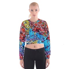 Graffiti-wall-mural-painting-arts Cropped Sweatshirt