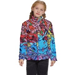 Graffiti-wall-mural-painting-arts Kids  Puffer Bubble Jacket Coat