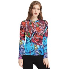 Graffiti-wall-mural-painting-arts Women s Long Sleeve Rash Guard by Simbadda