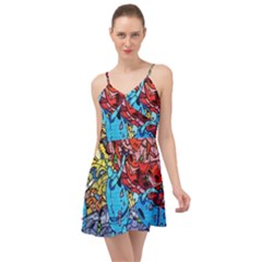 Graffiti-wall-mural-painting-arts Summer Time Chiffon Dress by Simbadda