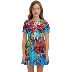 Graffiti-wall-mural-painting-arts Kids  Sweet Collar Dress by Simbadda