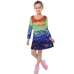 Days Of Future Past Kids  Long Sleeve Velvet Dress by arwwearableart