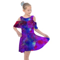 Galaxy Now  Kids  Shoulder Cutout Chiffon Dress by arwwearableart