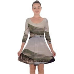 Ponale Road, Garda, Italy  Quarter Sleeve Skater Dress