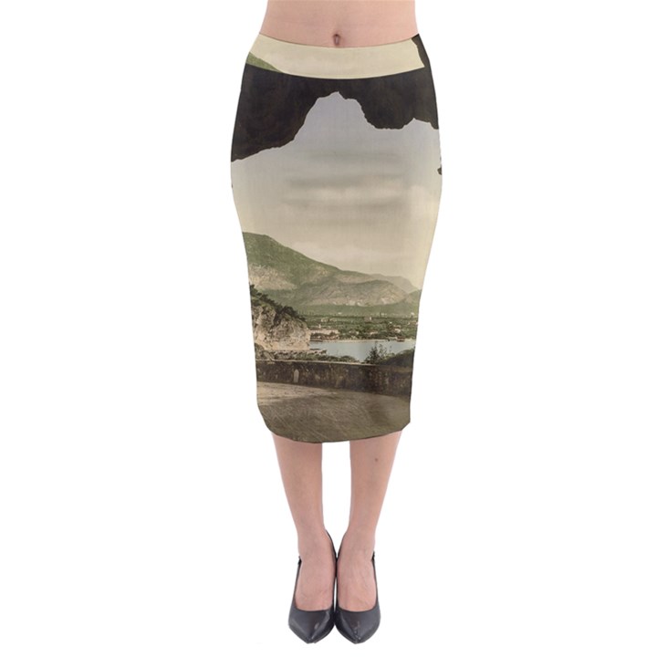 Ponale Road, Garda, Italy  Midi Pencil Skirt