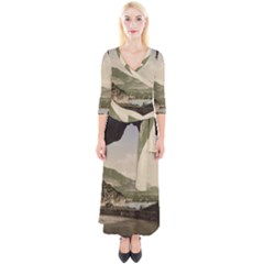 Ponale Road, Garda, Italy  Quarter Sleeve Wrap Maxi Dress