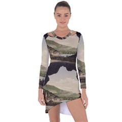 Ponale Road, Garda, Italy  Asymmetric Cut-out Shift Dress