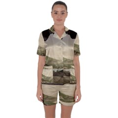 Ponale Road, Garda, Italy  Satin Short Sleeve Pajamas Set