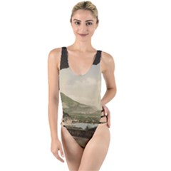 Ponale Road, Garda, Italy  High Leg Strappy Swimsuit by ConteMonfrey