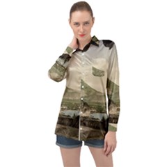 Ponale Road, Garda, Italy  Long Sleeve Satin Shirt