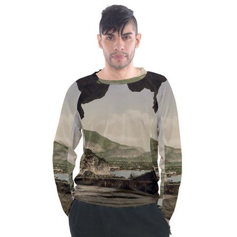 Ponale Road, Garda, Italy  Men s Long Sleeve Raglan Tee by ConteMonfrey