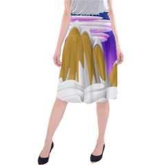 Europa Positive Thinking Mountain Midi Beach Skirt by Wegoenart