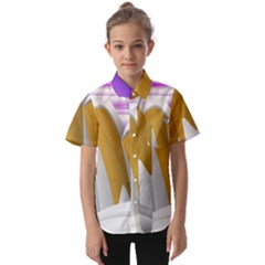 Europa Positive Thinking Mountain Kids  Short Sleeve Shirt by Wegoenart