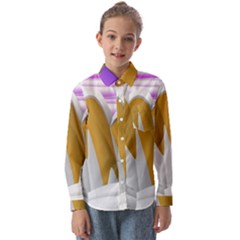 Europa Positive Thinking Mountain Kids  Long Sleeve Shirt by Wegoenart