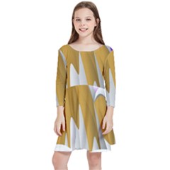 Europa Positive Thinking Mountain Kids  Quarter Sleeve Skater Dress by Wegoenart