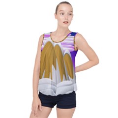 Europa Positive Thinking Mountain Bubble Hem Chiffon Tank Top by Wegoenart