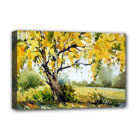 Landscape Painting Meadow Garden Deluxe Canvas 18  X 12  (stretched) by Wegoenart