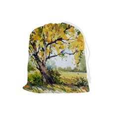 Landscape Painting Meadow Garden Drawstring Pouch (large) by Wegoenart