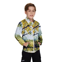 Landscape Painting Meadow Garden Kids  Windbreaker by Wegoenart