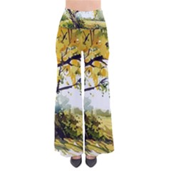 Landscape Painting Meadow Garden So Vintage Palazzo Pants by Wegoenart