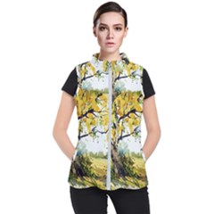 Landscape Painting Meadow Garden Women s Puffer Vest by Wegoenart