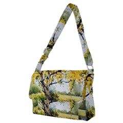 Landscape Painting Meadow Garden Full Print Messenger Bag (m) by Wegoenart