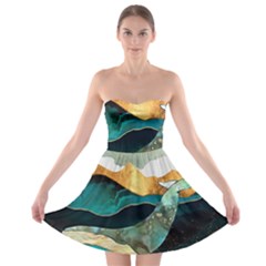 Ocean Whale Painting Sea Undersea Strapless Bra Top Dress by Wegoenart