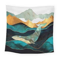 Ocean Whale Painting Sea Undersea Square Tapestry (large) by Wegoenart