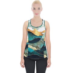 Ocean Whale Painting Sea Undersea Piece Up Tank Top by Wegoenart